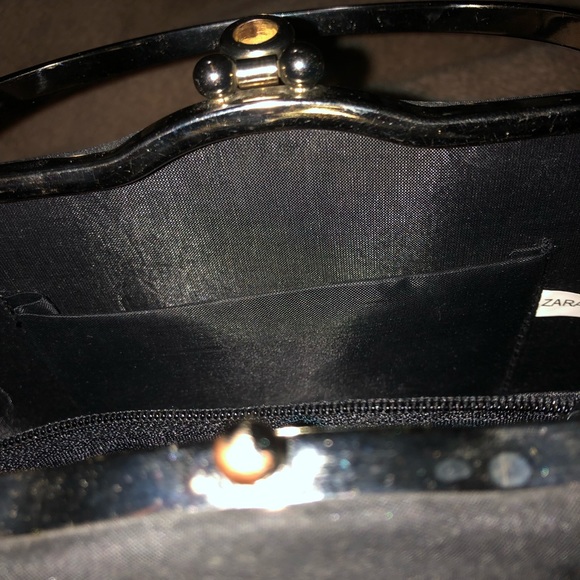 TODAY ONLY: Bundle of Two Fancy Small and Medium Gold Silver and Black Handbags - Picture 7 of 8